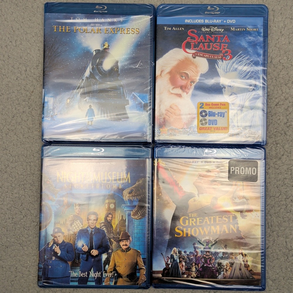 Family Christmas Holiday Blu-ray Lot 4 The Polar Express Santa Clause 3 New